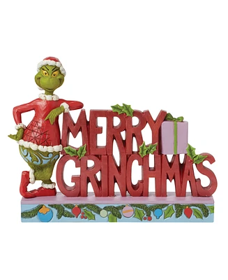 Jim Shore Merry Grinchmas Sign Figurine