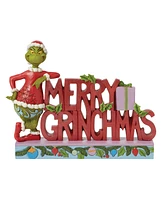 Jim Shore Merry Grinchmas Sign Figurine