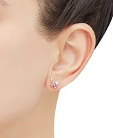 2-Pc. Set Lab-Created Pink Sapphire (3/4 ct. t.w.) & Lab-Created White Sapphire (1-7/8 ct. t.w.) Pendant Necklace & Matching Stud Earrings in 14k Gold