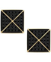 Esquire Men's Jewelry Diamond Pyramid Stud Earrings (1/3 ct. t.w.) Gold-Tone Ion-Plated Stainless Steel, Created for Macy's