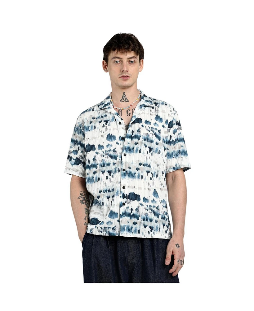 Campus Sutra Men's Geometric Block Oversized Shirt