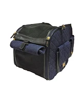 A Pet with Paws Edgar Quilted Denim Pet Carrier