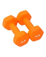 BalanceFrom Fitness 3, 5, and 8 Pound Neoprene Coated Dumbbell Set with Stand