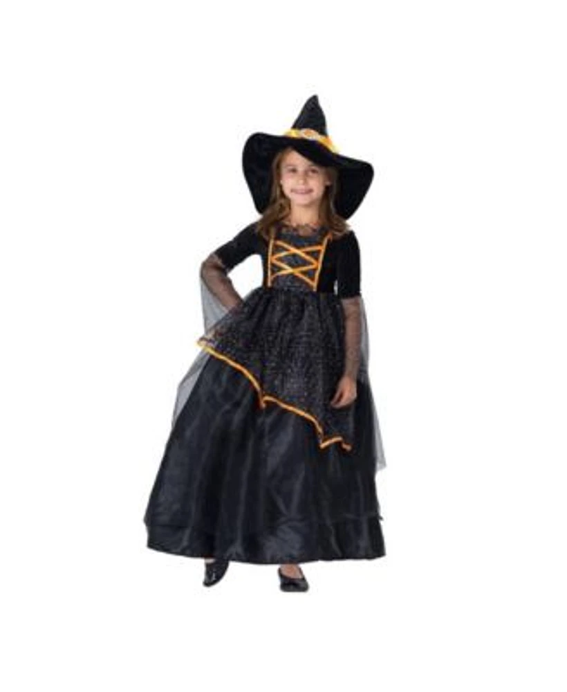 Dress Up America Halloween Witch Dress Hat Costume Set Toddlers Girls