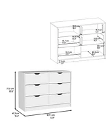 Depot E-Shop Houma Dresser 30"H, Drawer Dresser with 2 Lower Cabinets, Drawer Chest