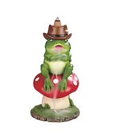 Fc Design 6.5"H Frog on Mushroom Backflow Figurine Decoration Home Decor Perfect Gift for House Warming, Holidays and Birthdays