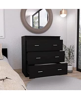 Capri Dresser 33"H, Three Drawer, Superior Top, Metal Handles