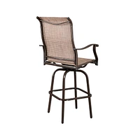 Slickblue 2pcs Wrought Iron Swivel Bar Chair Patio Swivel Bar Stools Brown (Only chair)