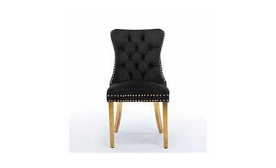 Slickblue High-End Modern Tufted Velvet Dining Chair with Solid Wood Frame, Contemporary Design