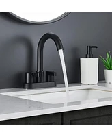 Slickblue 2-Handle Centerset Bathroom Sink Faucet with Pop-Up Drain Assembly Modern and Practical