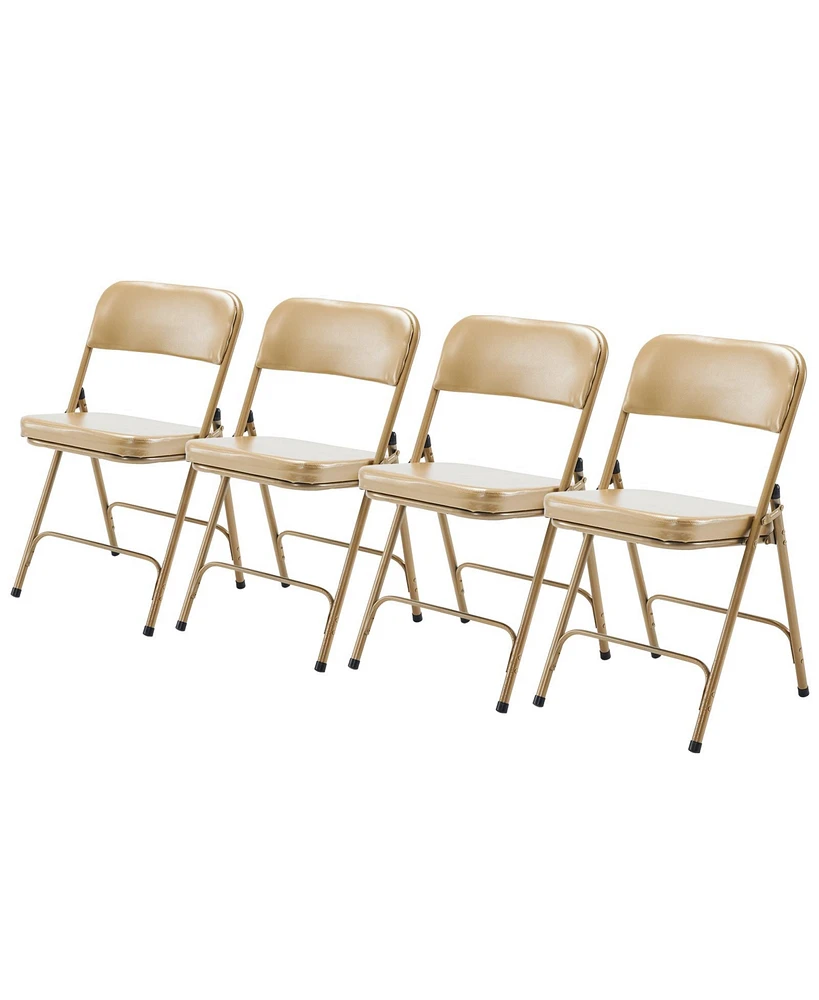 Slickblue 4-Pack Metal Folding Chairs with Padded Seat & Back – Ideal for Home, Office, Indoor & Outdoor Events, Parties, Weddings