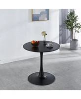 Slickblue Mid-Century Tulip Dining Table for 2-4 People with Round Mdf Top Stylish Spaces