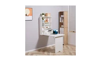 Slickblue White Wall Mount Desk Cabinet – Space-Saving and Sleek