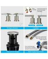 Slickblue Brushed Nickel Widespread Bathroom Faucet Sleek and Modern Fixture