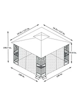 Slickblue 10x10 Outdoor Patio Gazebo Canopy Tent with Ventilated Roof and Mosquito Netting for Insect Protection