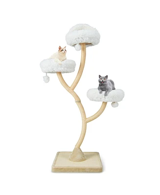 Sugift 70 Inch Tall Cat Tree 4-Layer Cat Tower with 3 Perches and Dangling Balls