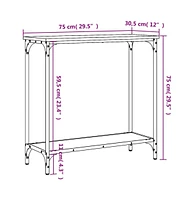 vidaXL Console Table Brown Oak 29.5"x12"x29.5" Engineered Wood