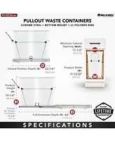 Rev-a-Shelf Double Pullout Trash Can 27 qt. for Kitchen, White, Rv-15KD-11C S