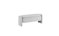 Slickblue Oval Storage Bench with 3D Lamb Fleece Fabric