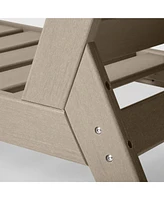 WestinTrends Outdoor Modern Hdpe Patio Weathered Wood Club Chair with Deep Seat Cushions