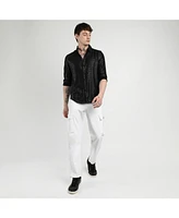 Campus Sutra Men's Onyx Black Pavement Shirt