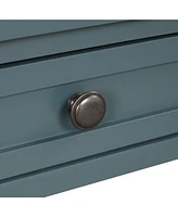 Slickblue "36'' Farmhouse Pine Wood Console Table: Entry Sofa Table with 4 Drawers & Storage Shelf - Blue
