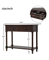 Slickblue Series Console Table Traditional Design with Two Drawers and Bottom Shelf