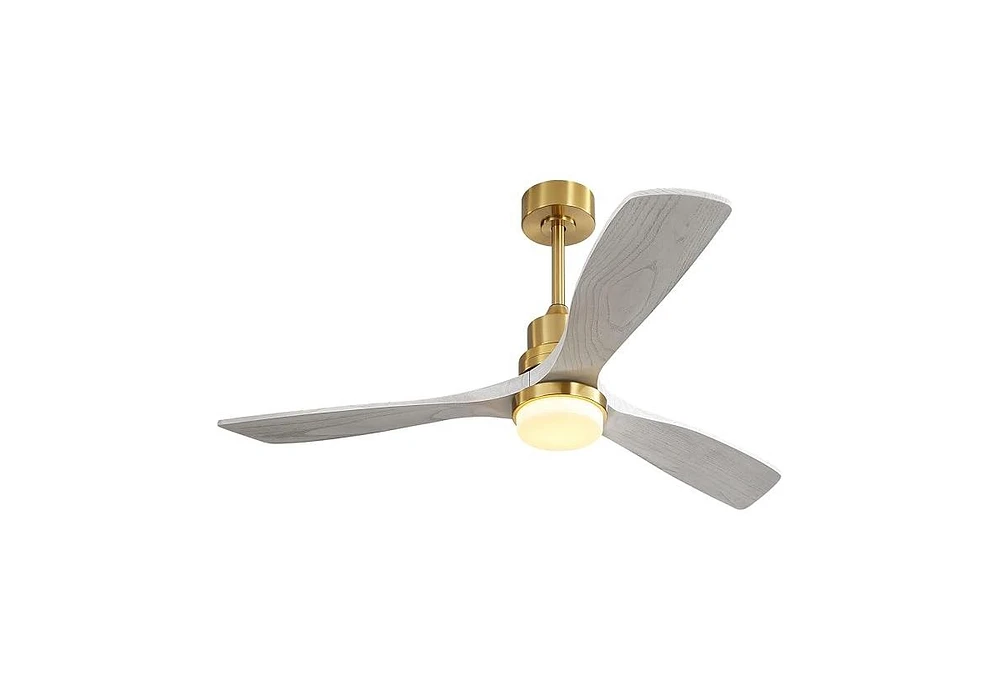 Sofucor 52" Ceiling Fan with Lights Remote Control Dimmable Led Light