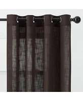 Chanasya Premium 2-Panel Soft Textured Semi Sheer Grommet Curtains for Window Living Room Bedroom Kitchen Office