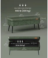 Songmics Home Storage Ottoman Bench with Steel Legs