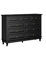 Homsee 9-Drawer Gray Wood Dresser Bedroom Storage Cabinet Modern Style