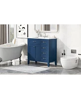 Slickblue Wall-Mounted Bathroom Vanity with White Ceramic Basin