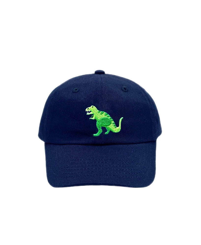 Bits & Bows Boys T-Rex Baseball Hat in Navy