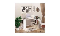 Slickblue White L-Shaped Computer Desk – Modern and Functional