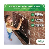 Swooc Wall Mounted Giant 4 In A Row - 60% Quieter - Jumbo Size - Modern Design - Wall Games - Game Room Games - Basement Decor