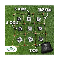 Swooc Games - Giant Tic Tac Toe Outdoor Game | 3ft x 3ft | Instant Setup, No Assembly | Bean Bag Toss Outdoor Games For Kids 8