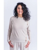 Sparkies Women's Amelia Athleisure Top with One Opening Cream