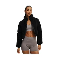 Cotton On Women's The Mother Puffer Cropped Sherpa Jacket