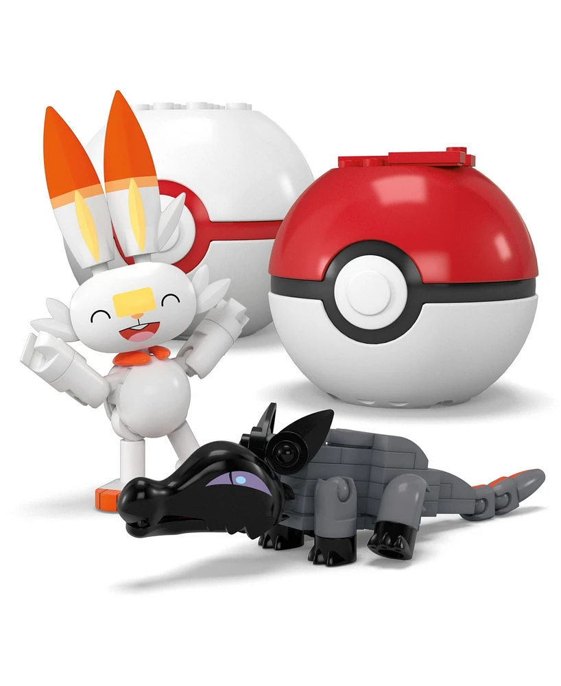 Pokemon Mega Fire-Type Team Building Toy Kit with 4 Action Figures, 105 Pieces