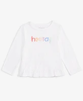 First Impressions Baby Girls Long-Sleeve Hooray Graphic T-Shirt, Created for Macy's