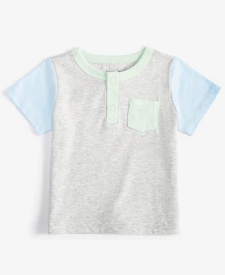 First Impressions Baby Boys Short-Sleeve Colorblocked Henley T-Shirt, Created for Macy's