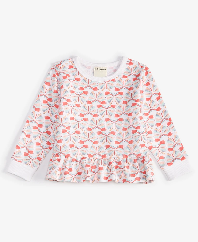 First Impressions Baby Girls Long-Sleeve Butterfly Love Printed Sweatshirt, Created for Macy's