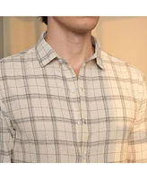 Men's Off-White Tartan Plaid Shirt