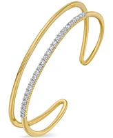 Diamond Open Cuff Bangle Bracelet (1 ct. t.w.) in 14k Gold-Plated Sterling Silver