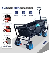 Slickblue Collapsible Heavy Duty Beach Wagon Cart for Easy Transport