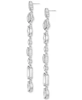 Guess Multicolor Crystal & Stone Linear Drop Earrings