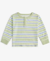 First Impressions Baby Boys Long-Sleeve Striped Henley T-Shirt, Created for Macy's