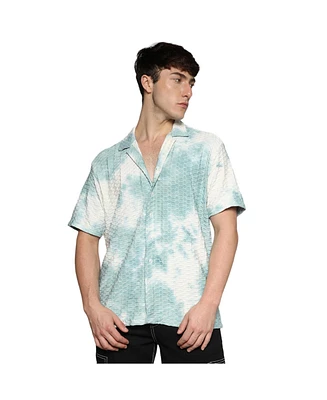 Campus Sutra Men's Multicolour Tie-Dye Honeycomb Shirt