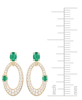 Ruby (5/8 ct. t.w.) & Diamond (1/3 Oval Doorknocker Drop Earrings 14k Gold (Also available Emerald Sapphire)