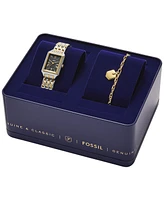 Fossil Women's Raquel Three-Hand Date Two-Tone Stainless Steel Watch and Bracelet Set, 23mm